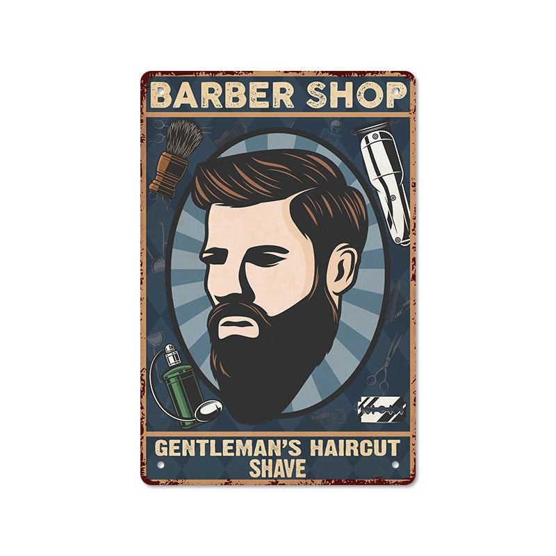 Barber Shop Poster Vintage Iron Sheet Painting