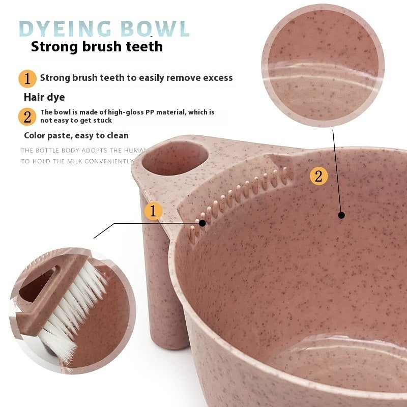 Hair Dye Straw Bowl Brush Set