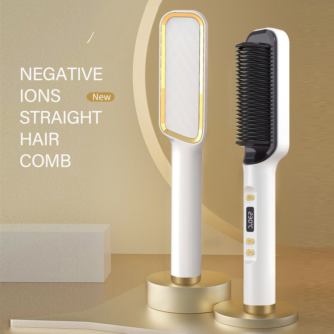 Professional Hair Straightener Brush Electric Hot Comb Anti-scalding Ceramic Hair Curler Straightening Heating Combs Heated Hair