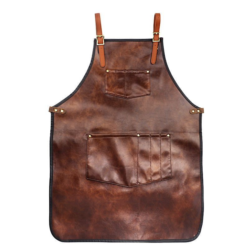 PU Leather Strap Work Apron Barber Hairdresser Workwear