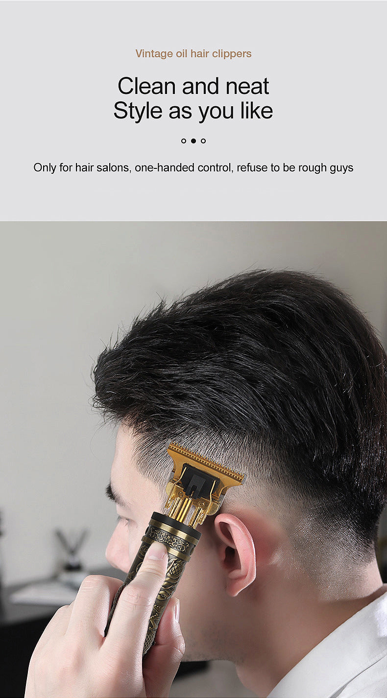 HIENA Panlong Hair Clipper Buddha Head Dragon And Phoenix Haircut Push Set T9 Hair Scissors Cross-border Hair Cutting Knife Oil Head Clippers