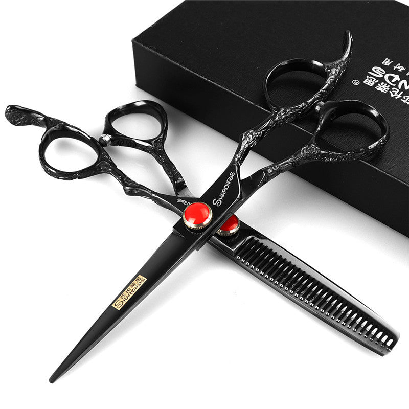 Rose Scissors 7 Inch Hairdressing Scissors To Thin Teeth Scissors Set
