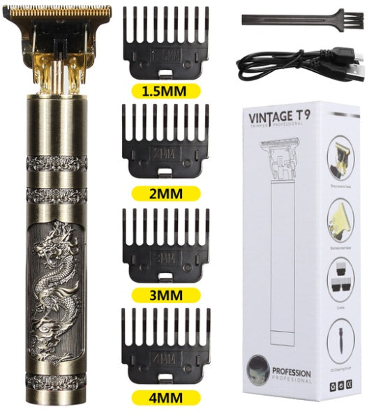 HIENA Panlong Hair Clipper Buddha Head Dragon And Phoenix Haircut Push Set T9 Hair Scissors Cross-border Hair Cutting Knife Oil Head Clippers