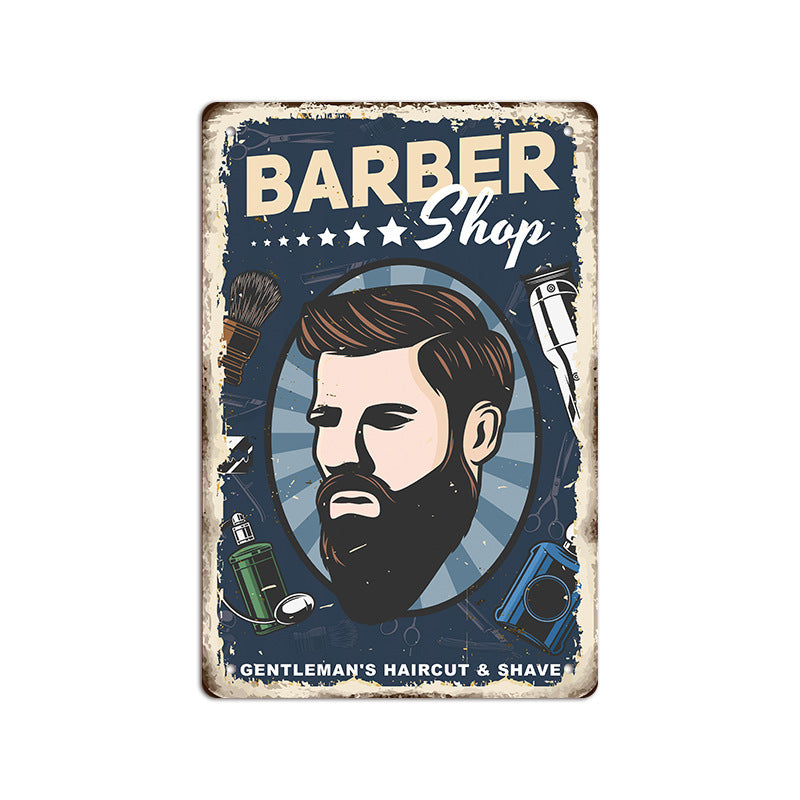 Barber Shop Poster Vintage Iron Sheet Painting