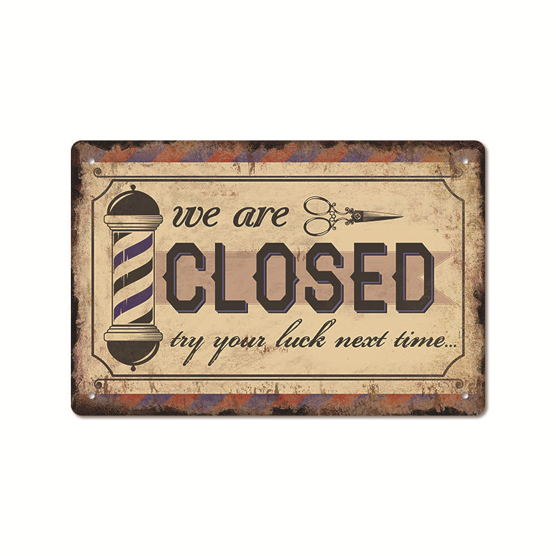 Barber Shop Poster Vintage Iron Sheet Painting