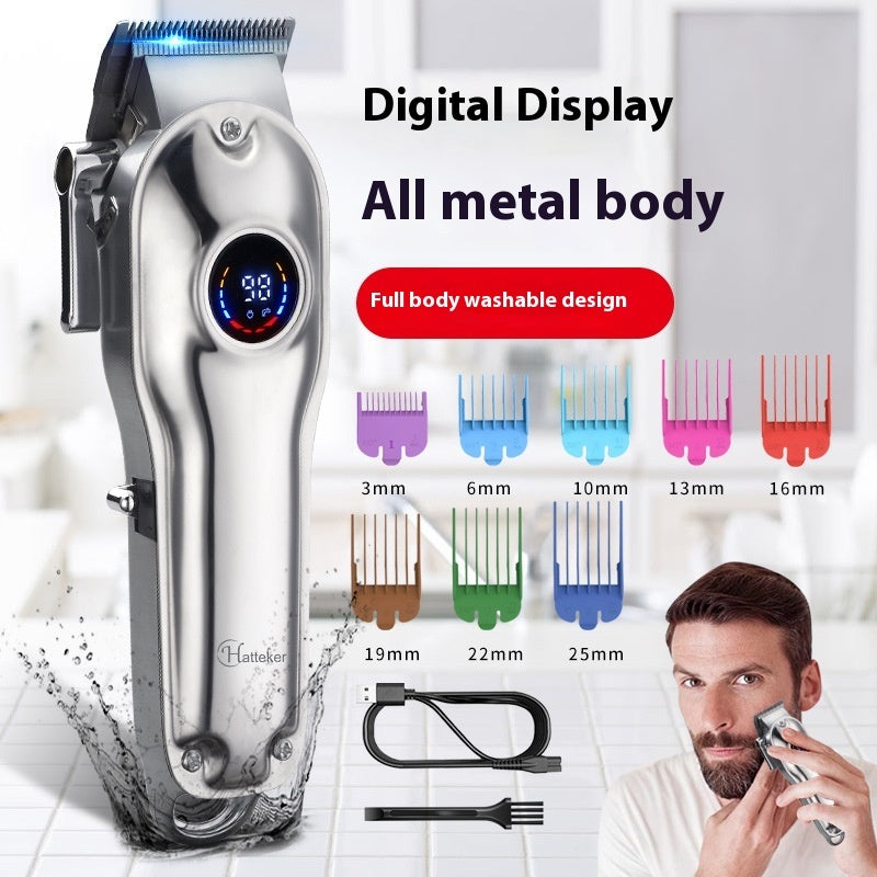Oil Head Engraving Scissors LCD Digital Display Hair Rechargeable Color Card Electric Clipper Razor Clippers