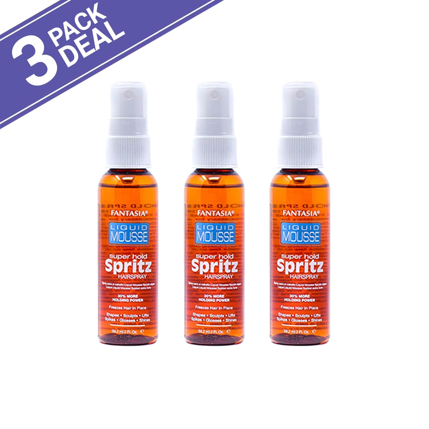 Fantasia Liquid Mousse Spritz - Strong Hold, Fast Drying, Long-Lasting Style, Perfect for All Hair Types