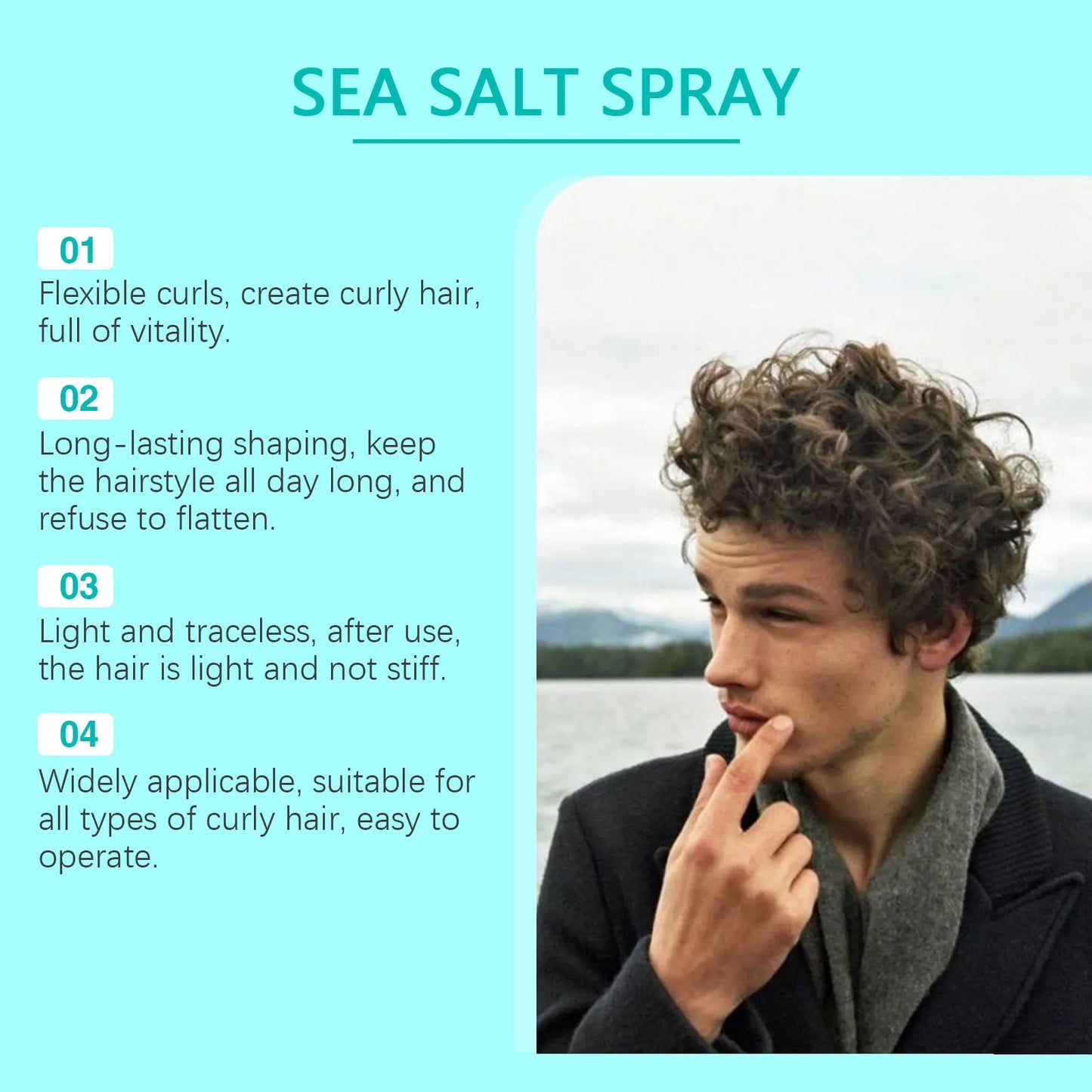 Sea Salt Spray Hair Styling Mousse Repair Damaged Curly Boost Cream Prevent Dryness Add Texture Thickness Curls Styling Products