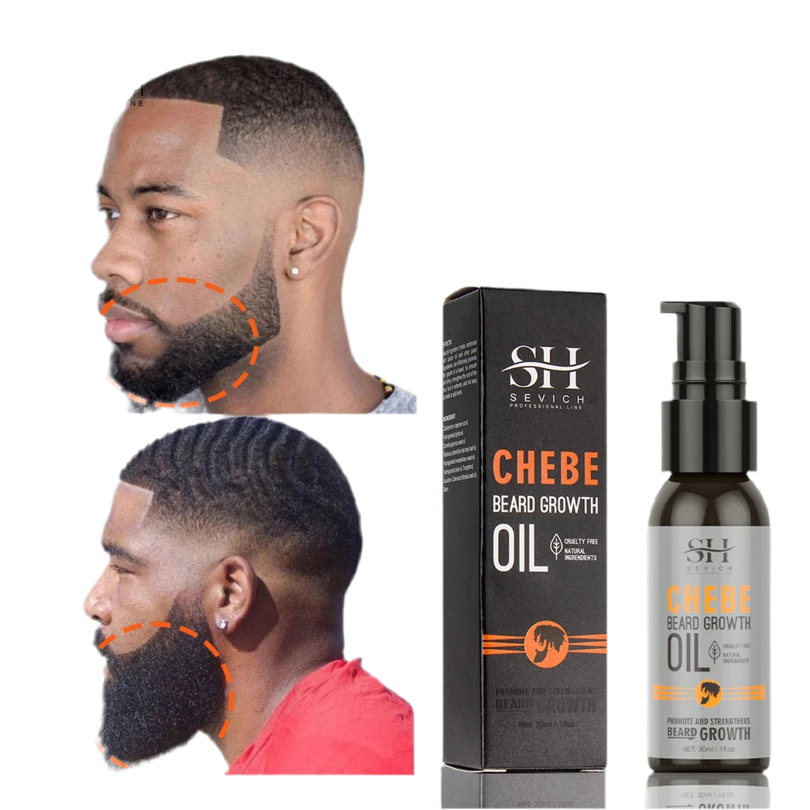 Natural Chebe Men Beard Growth Oil Fast Effective Beard Growth Essential Hair Loss Treatment Product Sevich Beard Care Serum