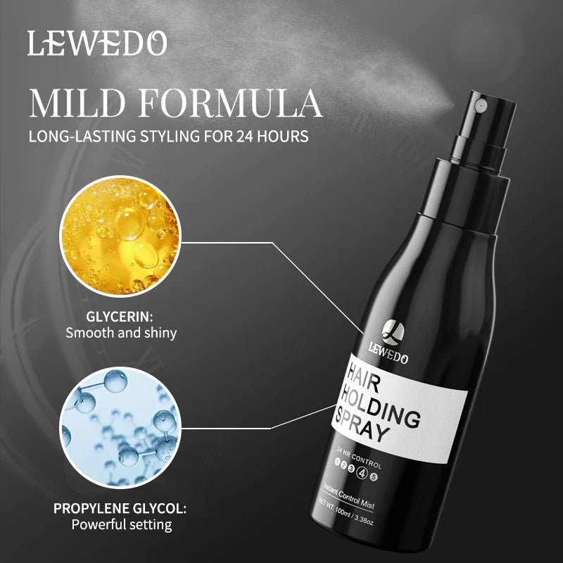 Lewedo Unisex 100ml Strong Hold Hair Styling Spray New Style Hair Fixing Spray Mist For Salon Beauty Hair Styling