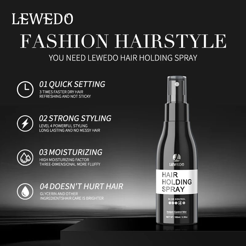 Lewedo Unisex 100ml Strong Hold Hair Styling Spray New Style Hair Fixing Spray Mist For Salon Beauty Hair Styling