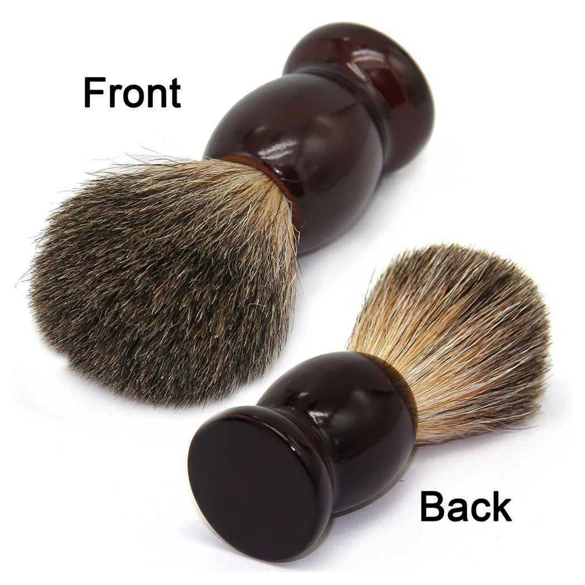 2pcs/kit Men Shaving Set Badger Hair Brush Solid Wood Bowl Cup Brown Beard Care Tools Face Cleaning Barber Home Boryfriend Gift
