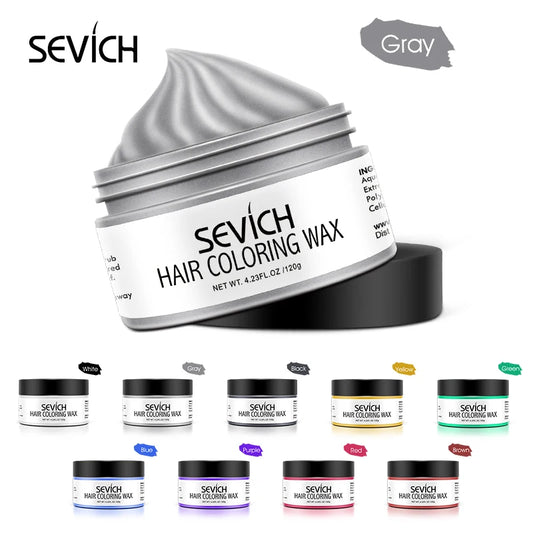 Sevich Temporary Hair Color Wax 9 Color For Men and Women Hair Color Cream Instant One-time Hair Color Styling Dye Black White