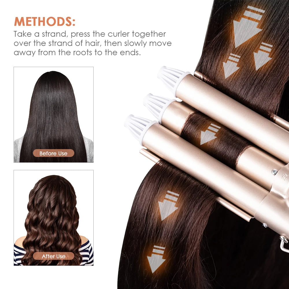 Professional Curling Iron Ceramic Triple Barrel Hair Styler Hair ELectric Curlers Electric Irons Curling Hair Waver Styling Tool