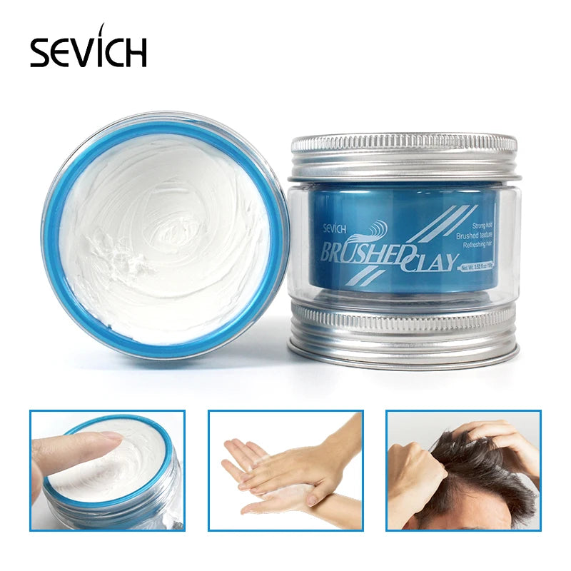 Sevich Retro Hair Styling Clay Mud 100g Long Lasting Stereotype Hair Wax for Men Strong Hold Hairstyles Matte Finished Molding