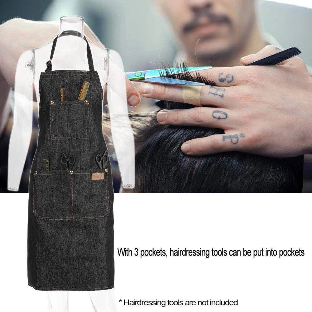 Hair Dresser for Salon Apron Hairdressing Cape Hair Cloth Cutting Dyeing Cape for Barber Shop Black Jean Styling Tools Hairdress