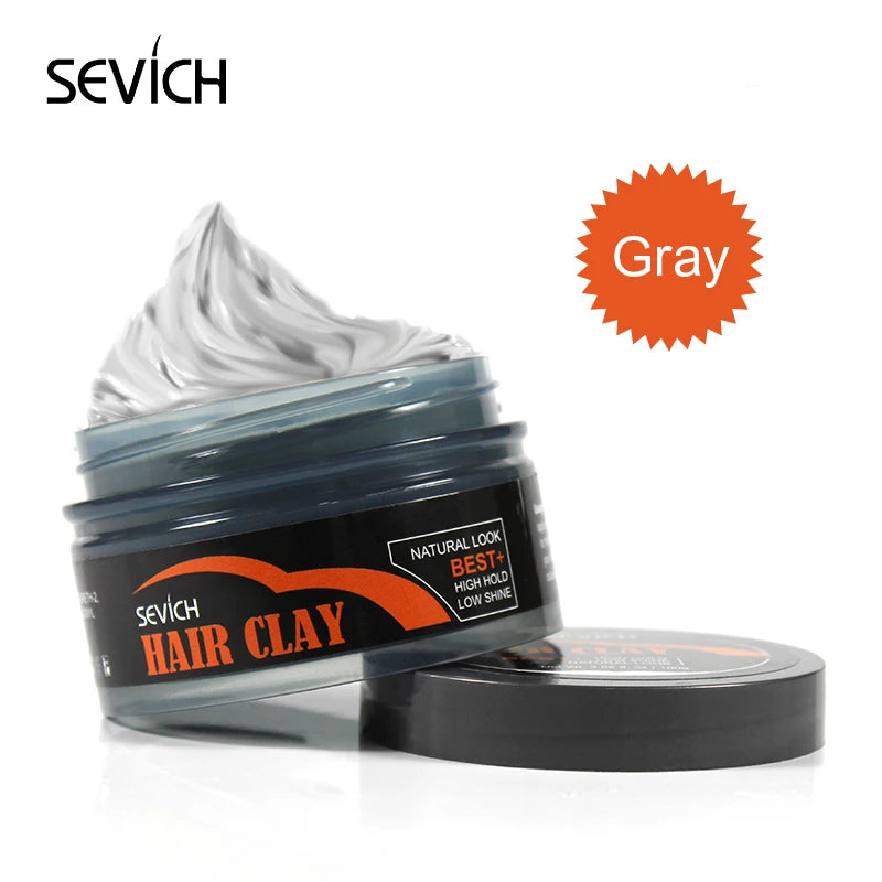 Sevich 100g Grey Color Matte mud Strong Hold Hair clay Fashion Modelling Hair Clay Salon Hair Styling Cream