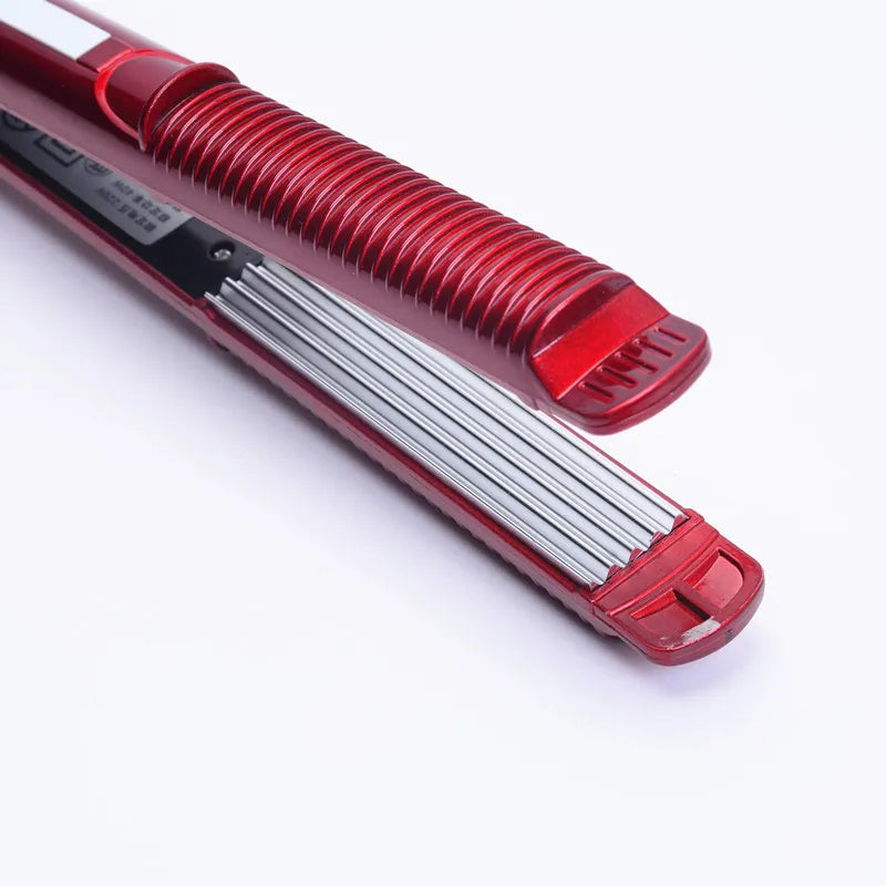 Professional Ceramic Corrugated Iron for Hair Wave Corrugation Flat Irons Electric Curling Crimped Wide Plates Beauty Hair Iron