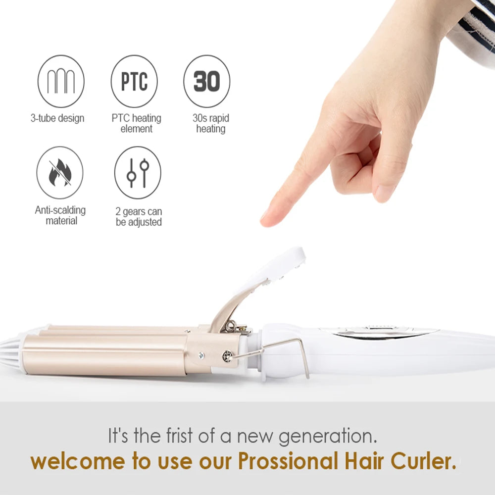 Professional Curling Iron Ceramic Triple Barrel Hair Styler Hair ELectric Curlers Electric Irons Curling Hair Waver Styling Tool