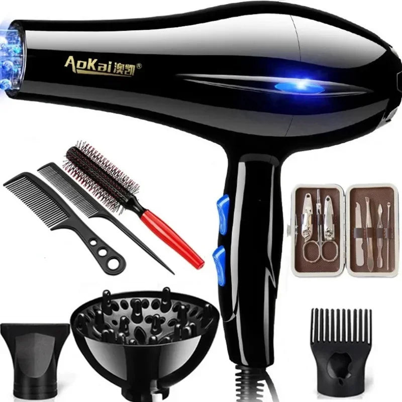 Professional Powerful Hair Dryer Fast Styling Blow Dryer Hot And Cold Adjustment Air Dryer Nozzle For Hairdresser Barber Salon Tools