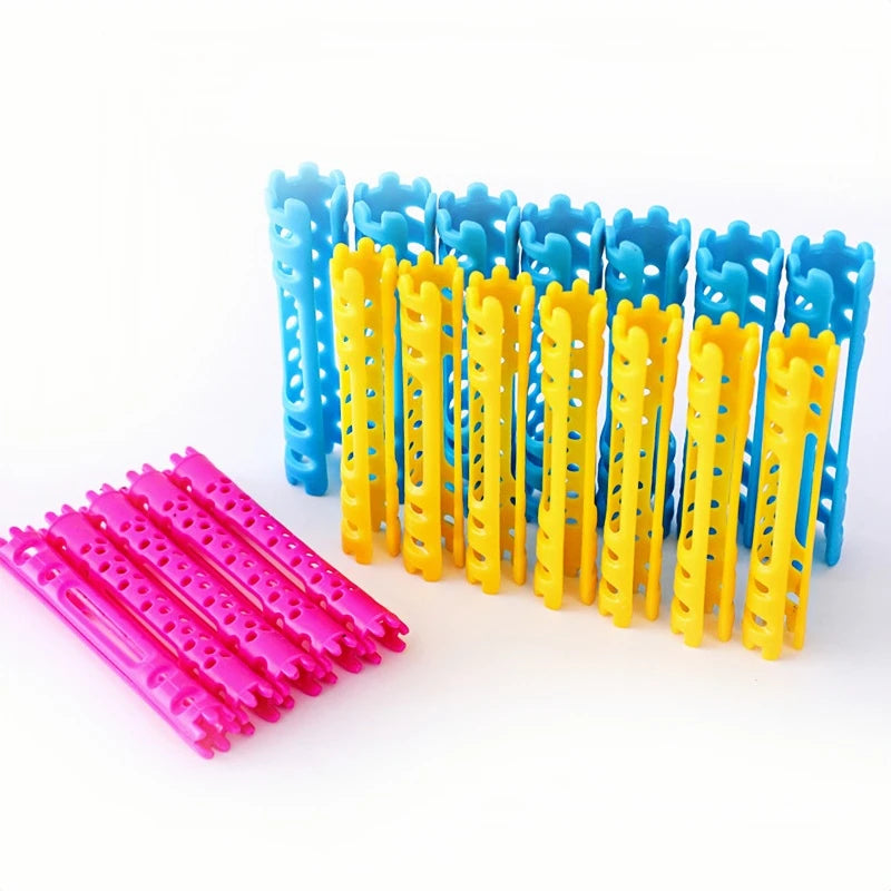 30pcs/set Hollow Cold Perm Rods with Rubberbands Heatless Classic Hair Curler Bars Light Weight Multiholes Root Perm 1904