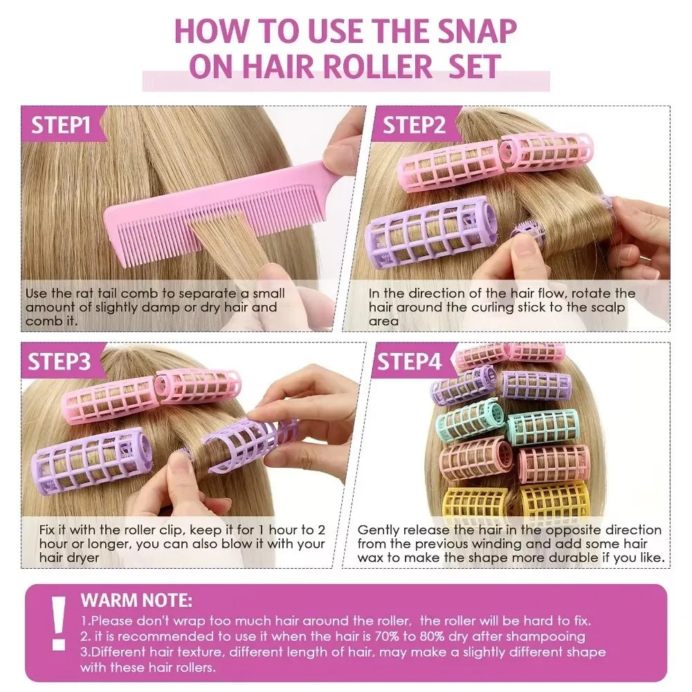 1 Set Hair Care Hair Curler Roller Large Grip Styling Roller Curlers Styling Home Use Hair Rollers Style Hairdressing DIY Tools