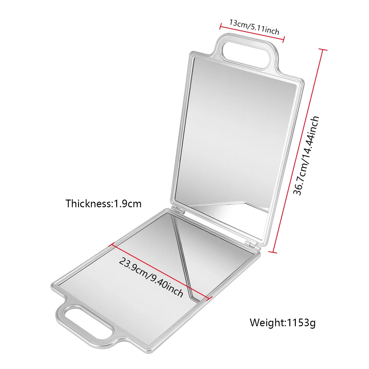 Hair Salon Double Mirror Hairdressing Rearview Mirror Barber Shop Folding Hand Special Mirror Makeup Plate Back Mirror.