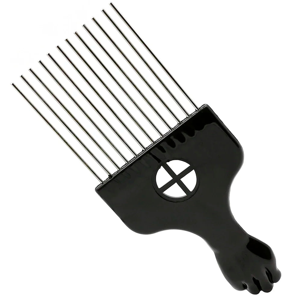 1 Piece Afro Fork Comb Stainless Steel Wide Teeth Hairdressing Brush Metal Pins Pick Hair Styling Tools Insert Curly Hair Comb