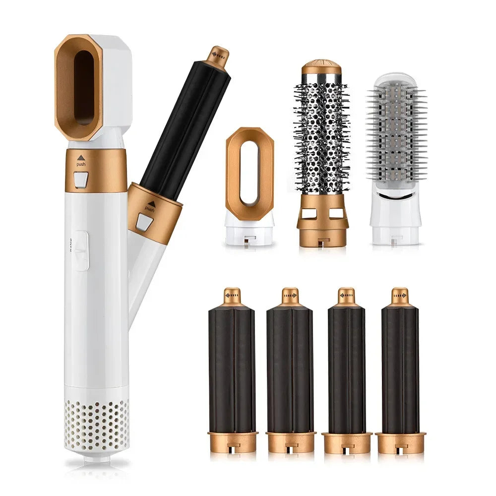 7 in 1 Multi-function Hot Air Comb Dry and Wet Hair Straightener Curly Hair Dryer