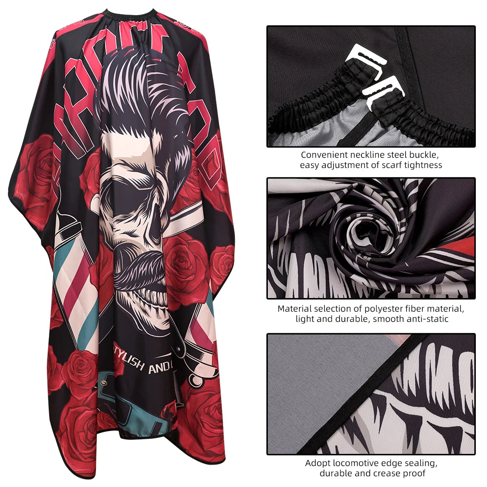 Red Barber Haircut Cloth Hairdresser Apron Hair Cut Cape Gown Hairdressing Coat for Barbershop Salon Professional Accessory