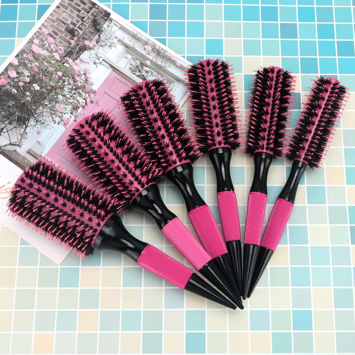 Round Tube Curly Hairs Rollers Hair Comb for Barber Salon Hair Brush Styling Hairbrush Hairdressing Combs Tools
