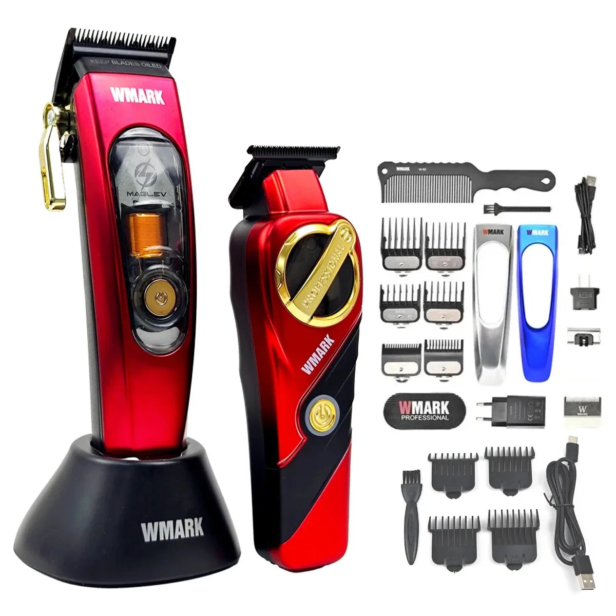 WMARK NG-9004 NG-9213 Professional Electric Hair Clipper Man for Hair Trimmer 2pc Set Barber Shop Salon Tools Oil Head Carving