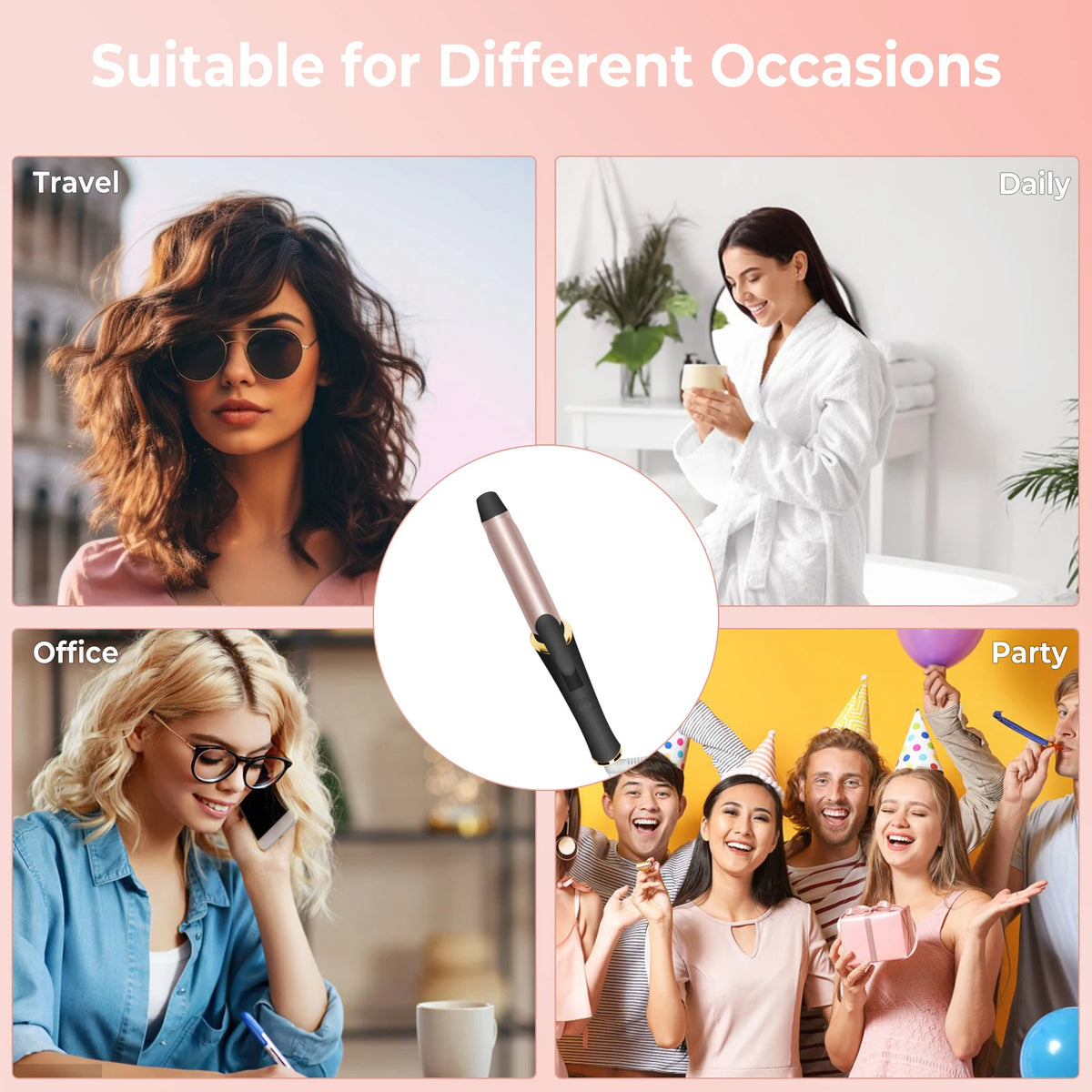 Mini Curling Iron Ceramic Hair Curler 25mm Small Curling Wand Portable Travel Hair Waver Iron Styling Tools for Short Hair
