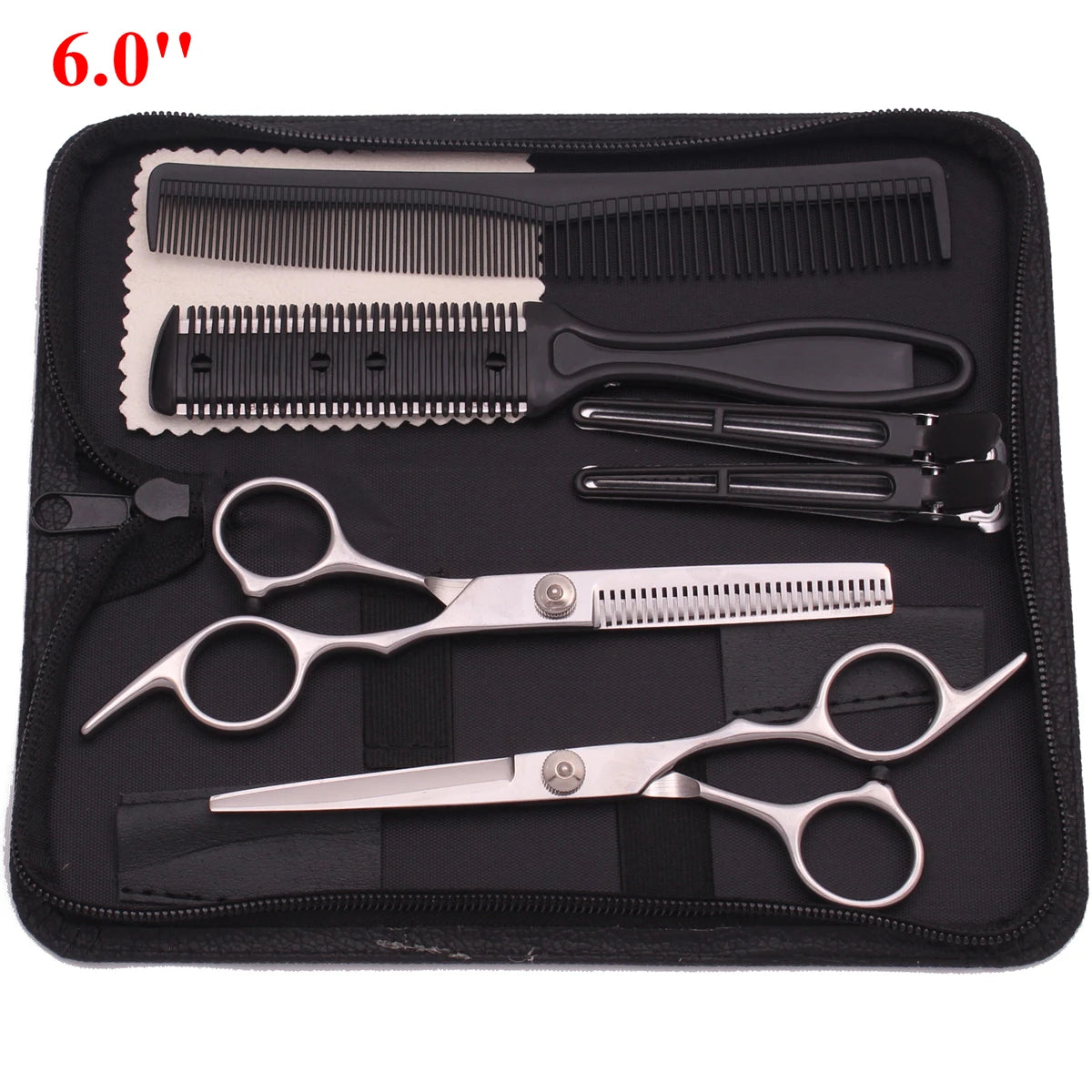 6'' Professional Hair Scissors Thinning Cutting Shears Hairdressing Comb Razor Set Salon Barber & Home Japan Steel
