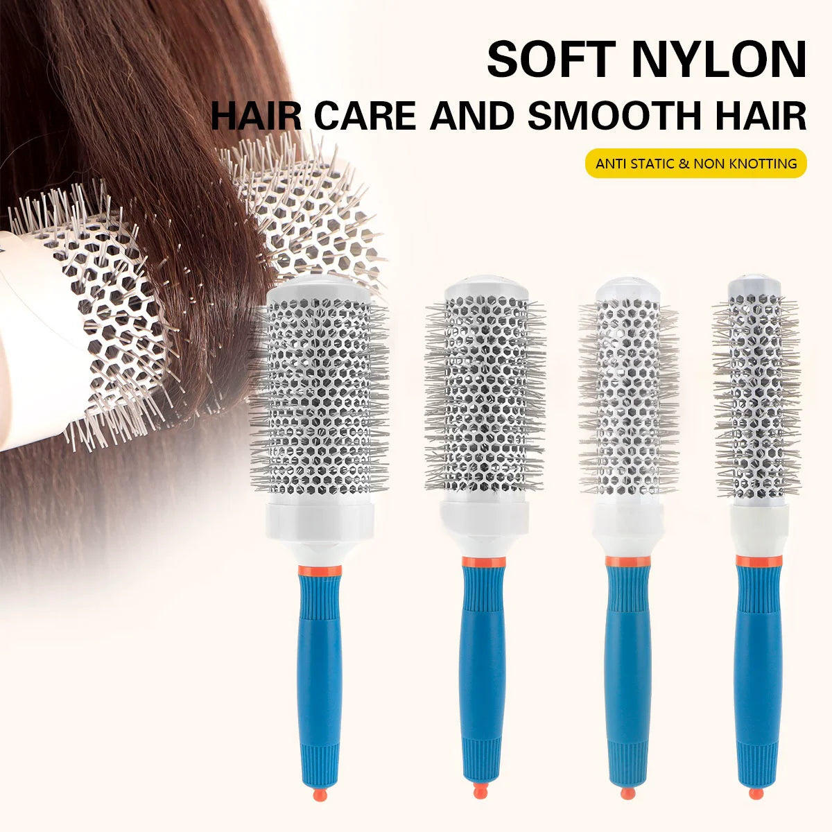 Professional Salon Hair Styling Hairbrush Hairdressing Dual Use Hairdressing Combs Comb Round Curly Hair Rollers Tools
