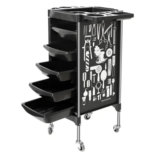 Barbershop Rolling Cart Hairdressing Tool Storage Trolley Cabinet New Beauty Salon Large Capacity Moveable Station Barber