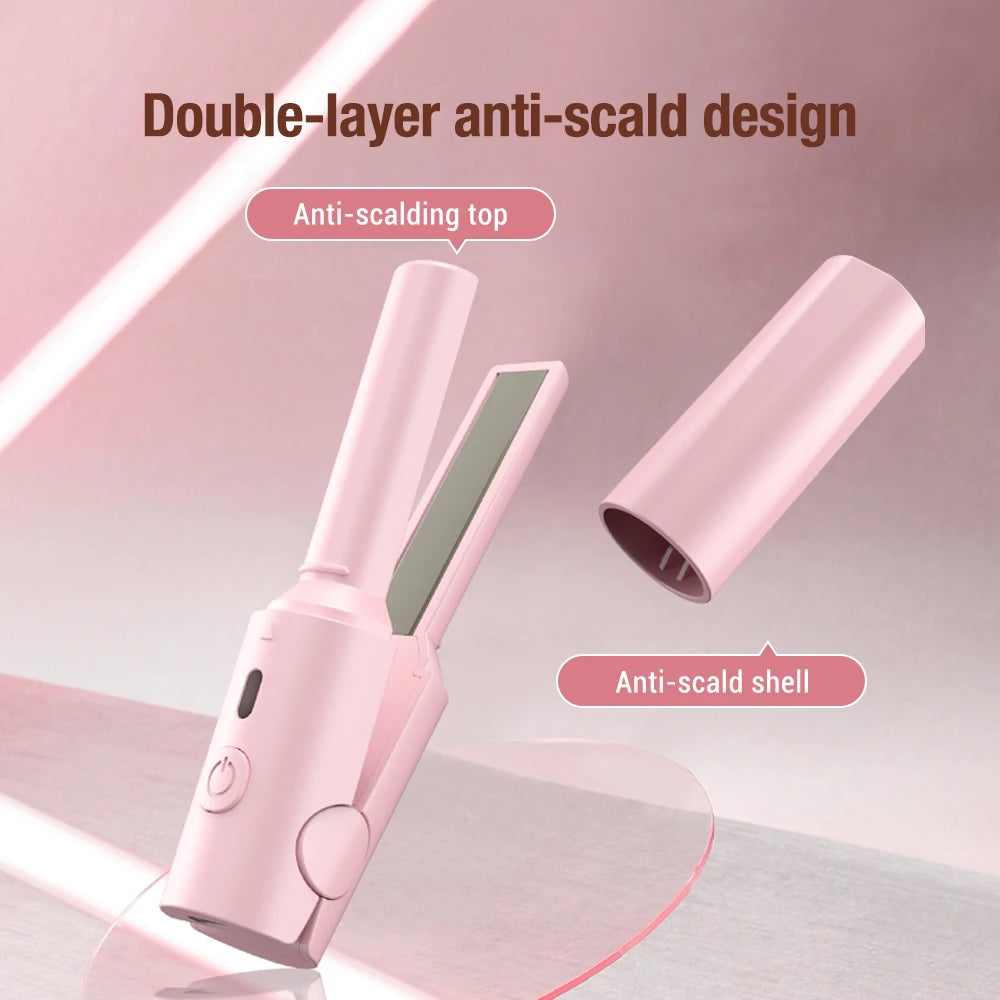 USB Portable Mini Hair Straightener Curler Professional Hair Straightening Curling Irons Women Hair Wave Flat Iron Styling Tools