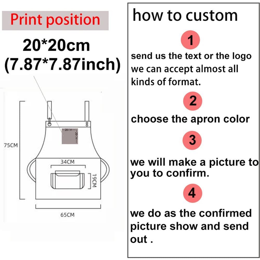 Apron Custom Logo Fee For Print Logo Apron Hairdresser Barber