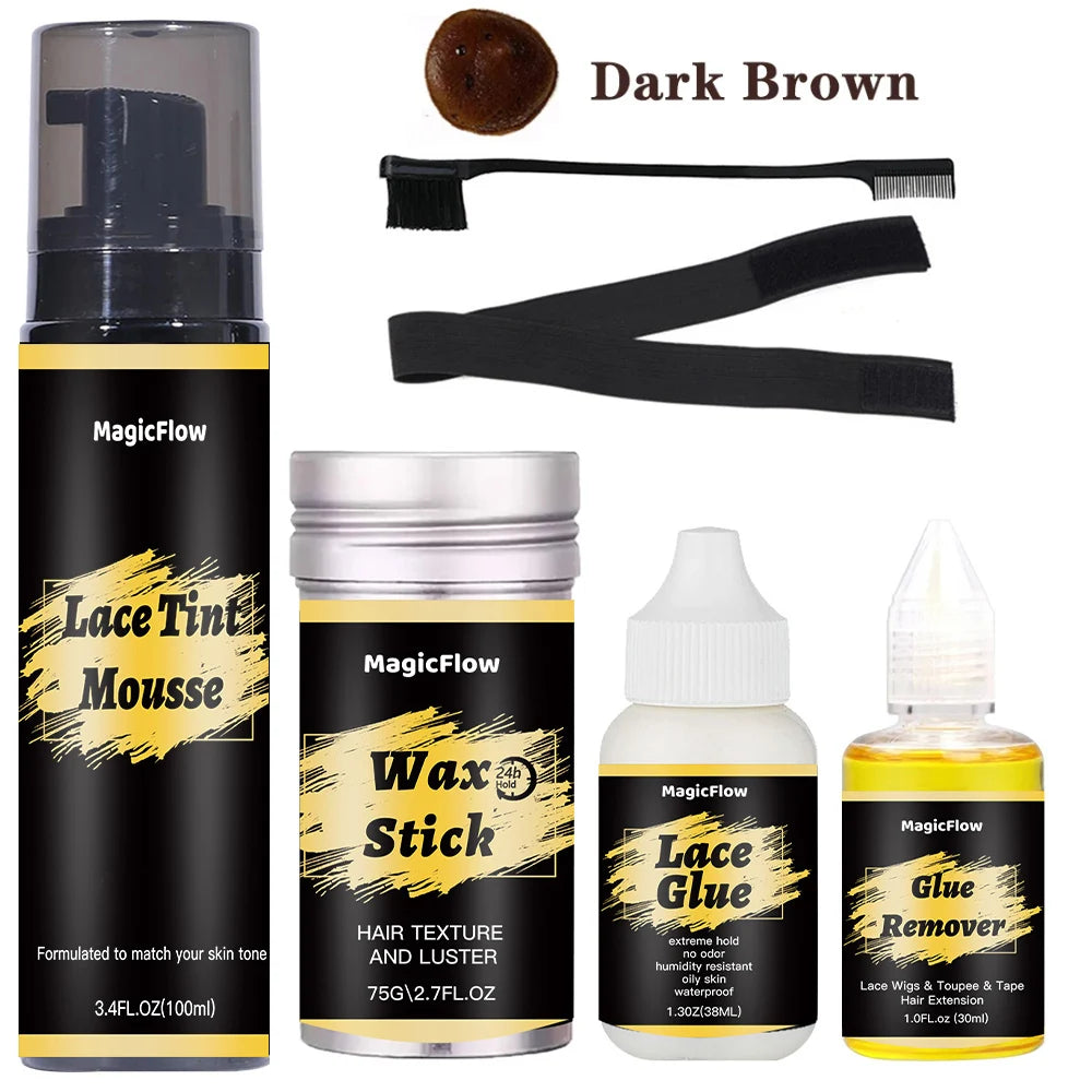 Installation Kit Set Hair Tint Mousse Hair Wax Stick Lace Tint Mousse Waterproof Invisible Lace Glue For Lace Front
