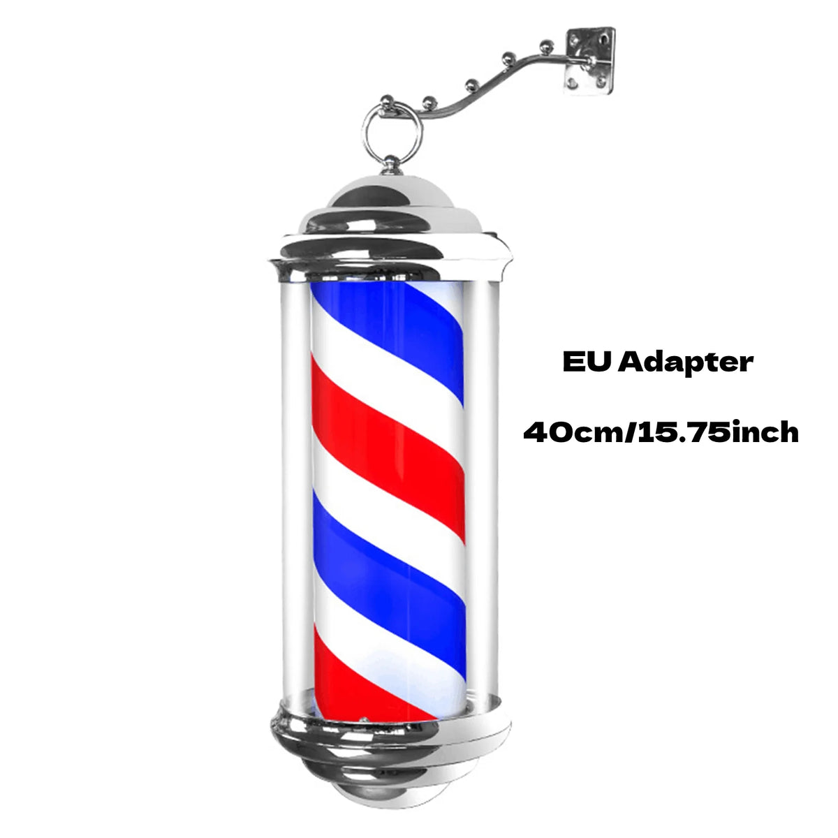 40cm LED Barber Shop Sign Pole Light Red White Blue Stripe Design Roating Salon Wall Hanging Light Lamp Beauty Salon Lamp