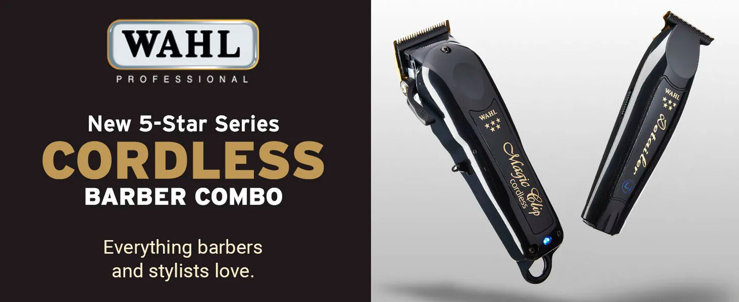 Original  Wahl Hair Clipper for Barbers, 5-Star Series, Cordless Hair Clipper, Magic Clip  & Detaliers & Vanish