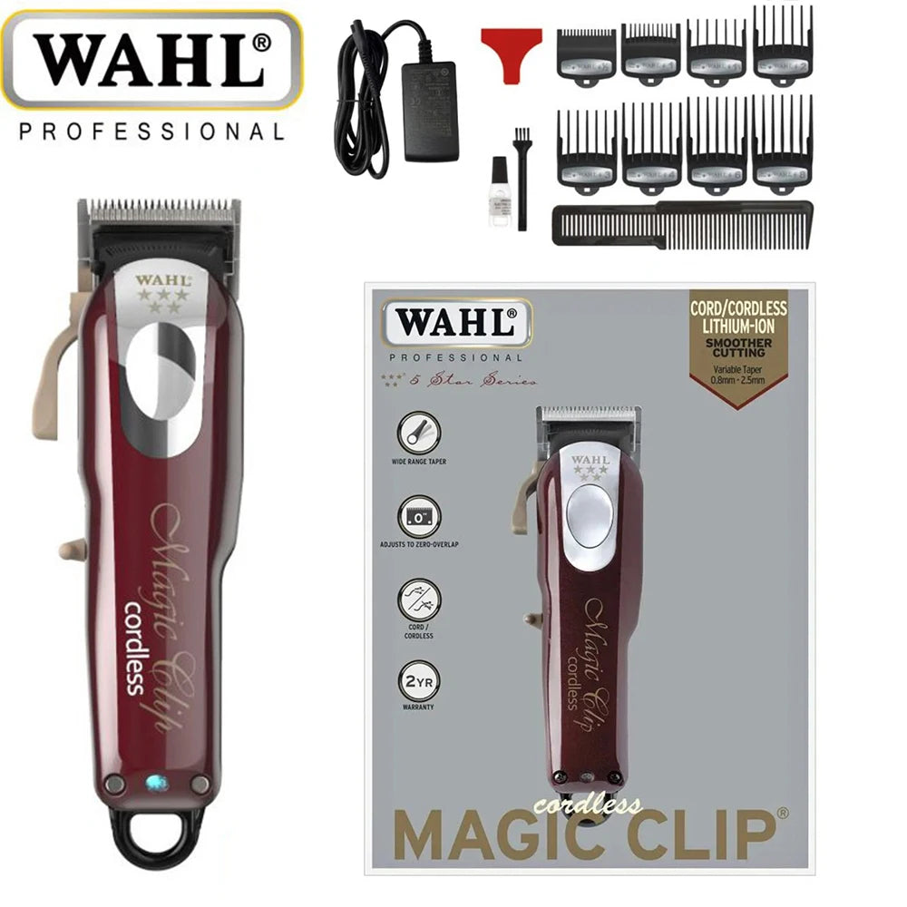 Original  Wahl Hair Clipper for Barbers, 5-Star Series, Cordless Hair Clipper, Magic Clip  & Detaliers & Vanish