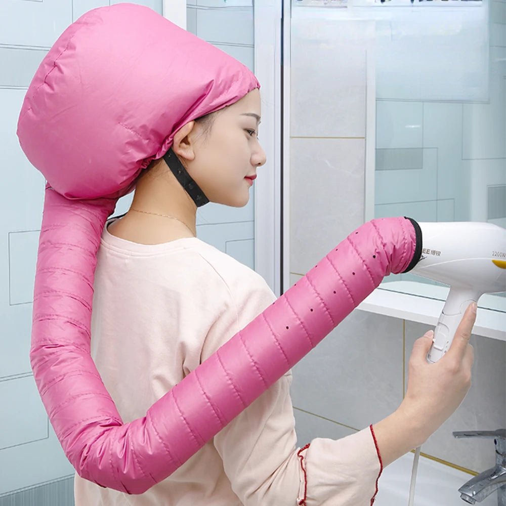 Portable Soft Hair Drying Cap for Women, Bonnet Hood Hat, Blow Dryer, Hairdressing Salon Supply, Adjustable Accessory
