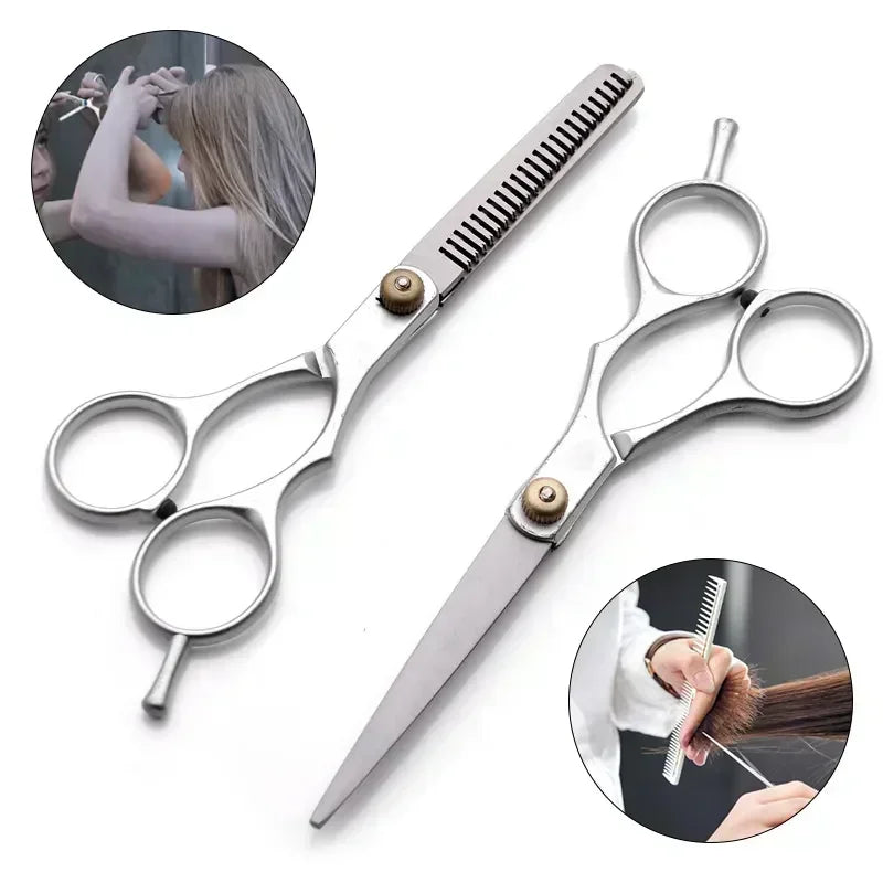 Stainless Steel Scissors for Hair Thinning and Cutting Clipper 6 inches Hairdressing Products Haircut Trim Hairs Cutting Barber