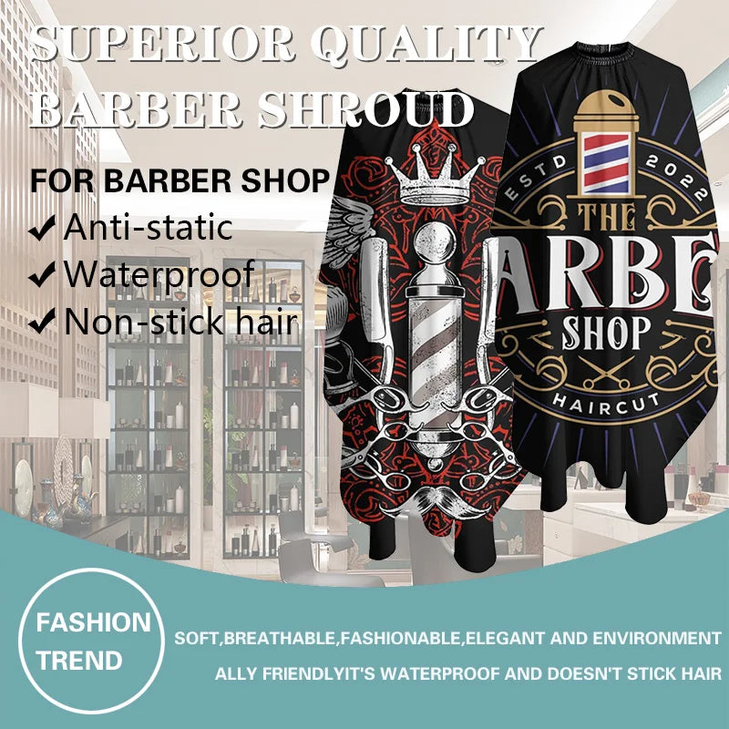 Barber Black Haircut Cloth Hairdresser Apron Hair Cut Cape Hairdress Gown Hairdressing Coat Barbershop Salon Accessory