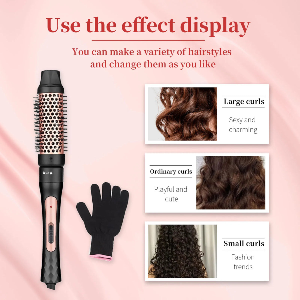 4-in-1 Curling Iron with Curling Brush, Professional Hair Curler 9-32MM Hair Straightener,Fast Heating Hair Styling Appliances