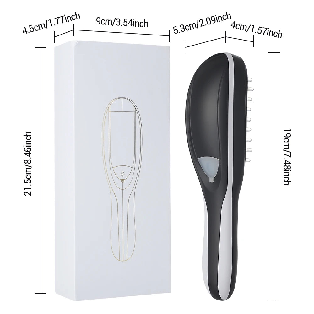 Electric Spray Massage Comb Hair Growth Vibration Head Massager Brush LED Anti Hair Loss Scalp Liquid  Atomizing Comb