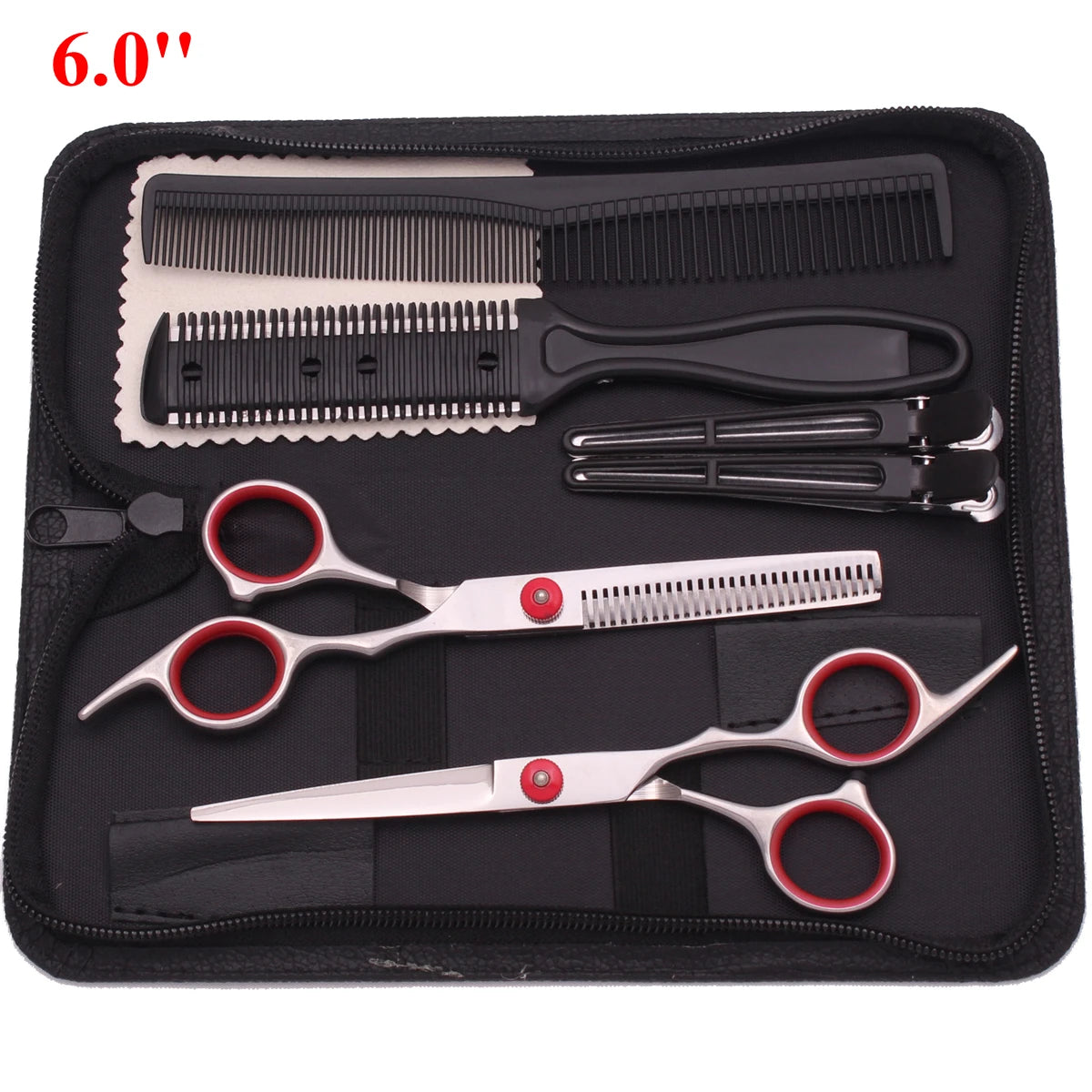 6'' Professional Hair Scissors Thinning Cutting Shears Hairdressing Comb Razor Set Salon Barber & Home Japan Steel