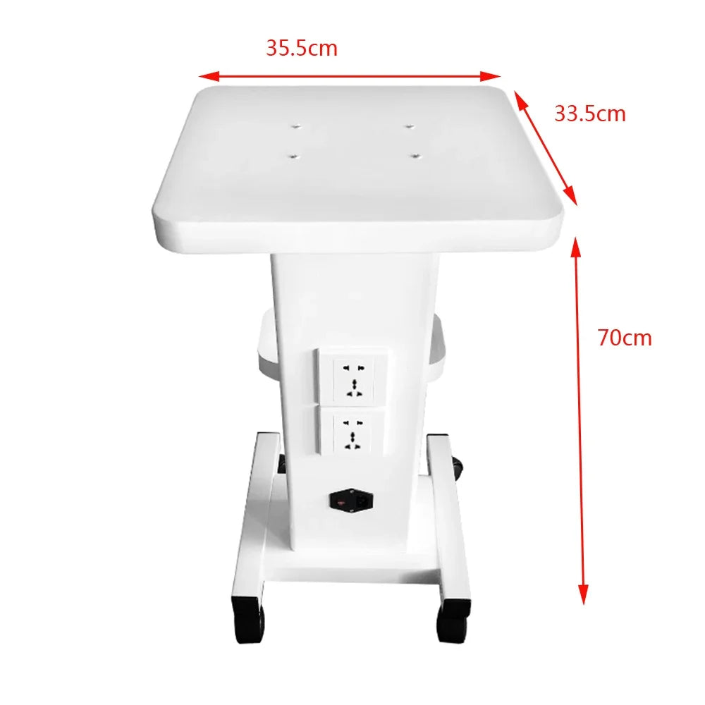 White Salon Trolley With Socket Stand Rolling Cart Beauty Wheel Holder Spa Cart Beauty Machine Spa Tool 45kg