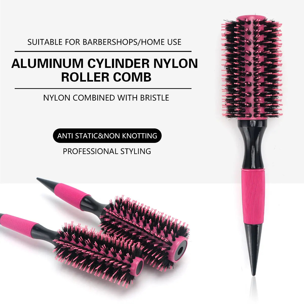 Round Tube Curly Hairs Rollers Hair Comb for Barber Salon Hair Brush Styling Hairbrush Hairdressing Combs Tools
